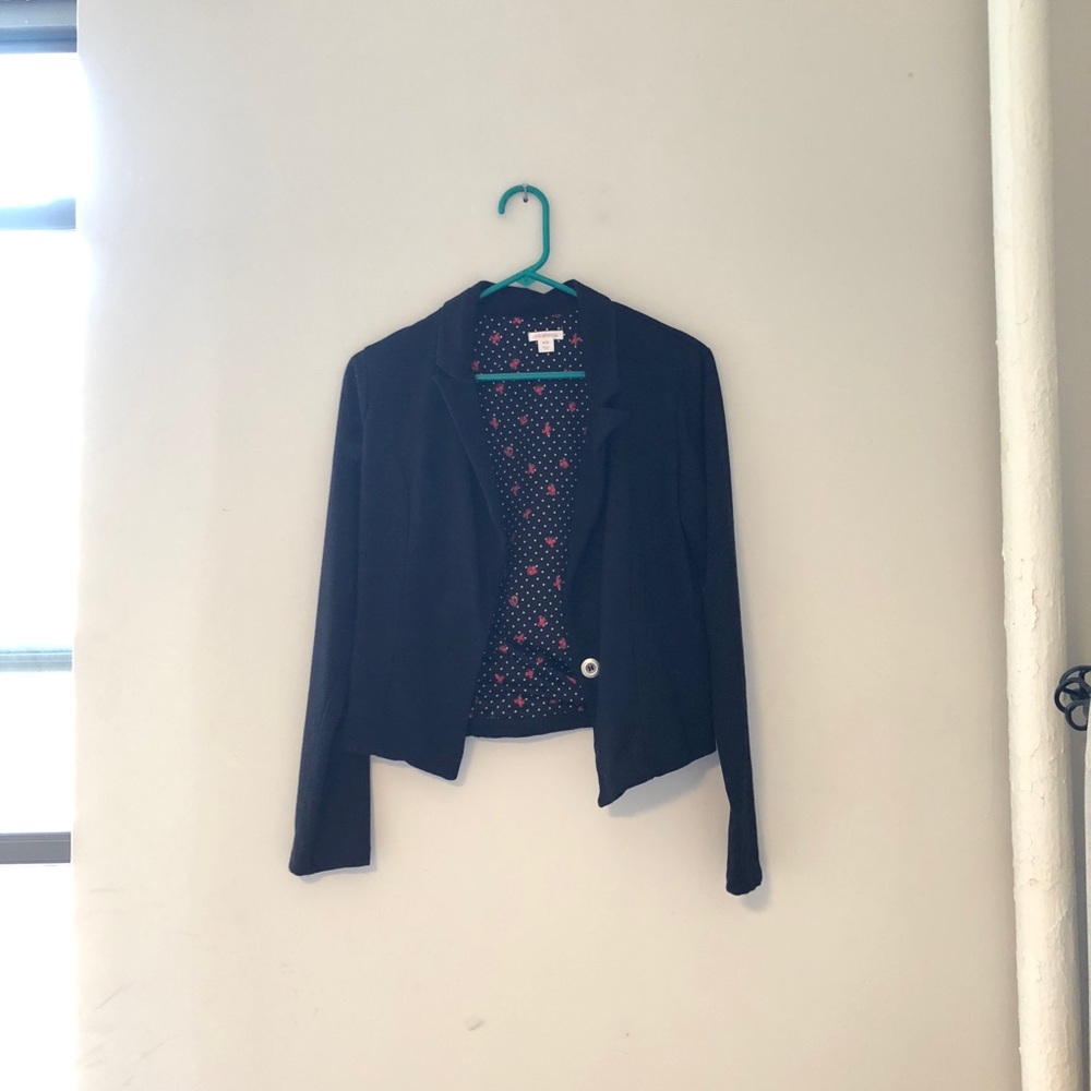 Black, cotton blazer